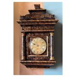Decorative Wall Clock with Ornate Floral Motifs an