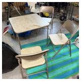 Samsonite Table and Three Chairs, 31x31x27 Inches,