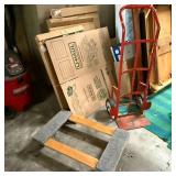 Red Hand Dolly and Carpeted Rolling Dolly Pair