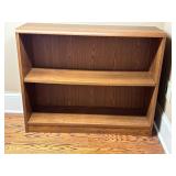 Wooden Two-Shelf Bookcase with Oak Finish