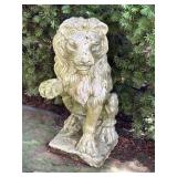 Cast Stone Lion Garden Statue in Sitting Position