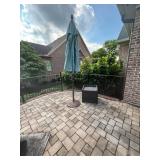 Patio Umbrella with Stand and Outdoor Storage Box