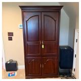 Wooden Entertainment Cabinet With Storage