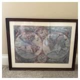 Framed World Map Depiction