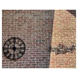 Black Metal Wall Decor Set Featuring Roman Numeral