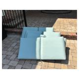 Four Blue Outdoor Chair Cushions