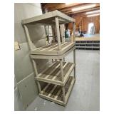 Four-Tier Beige Plastic Shelving Unit