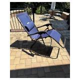Outdoor Folding Reclining Lounge Chair With Blue F