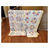 Handmade Patchwork Quilts with Floral Patterns and