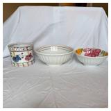 3 Italian Ceramic Pieces � Jar & Bowls