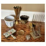 Brass, Enamel, and Ceramic Decorative Items
