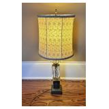 Table Lamp with Fabric Shade, Crystal Accents, and