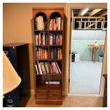 Wooden Bookcase With Two Drawers, 23x10x78 Inches