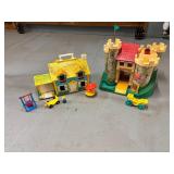 Vintage Fisher-Price Little People Playsets with A