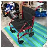 Lightweight Red Mobility Transport Chair with 18.5