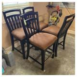 4 Wooden Counter-Height Chairs