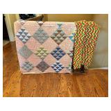 Patchwork Quilt and Crocheted Blanket Set