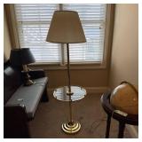 Brass Floor Lamp with Glass Table