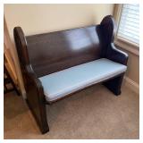 Wooden Bench with Seat Pad