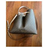 Vtg Brown Leather Bucket Bag