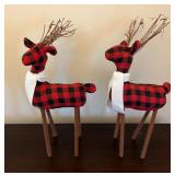 Two Plaid Reindeer Decor 15ï¿½ï¿½
