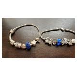 Two Pandora-Style Bracelets, Vtg