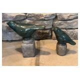 Vtg Ceramic Bird Figurine Pair