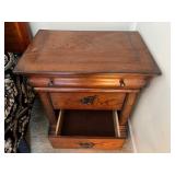 Vtg Wooden Side Table With Drawers