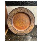 Vtg Decorative Ceramic Plate with Leaves