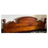 Vtg Wooden Headboard with Turned Posts