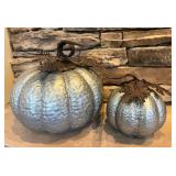 Two Metal Pumpkins Decor