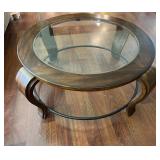 Round Wood/Glass Table