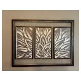 Vtg Triple Panel Wall Art Decor