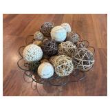 Decorative Balls W/Metal Bowl