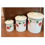 Vtg Ceramic Canister Set w/Lids 9ï¿½ï¿½