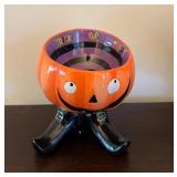 Vtg Ceramic Halloween Pumpkin Bowl 6.5ï¿½ï¿½