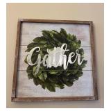 Two Vtg Gather Wall Art Pieces 16ï¿½ï¿½ 6.5ï¿½ï¿½