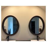 Two Oval Wall Mirrors 24.5ï¿½ï¿½x30ï¿½ï¿½
