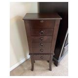 Vtg Wooden Jewelry Armoire 12.5ï¿½ï¿½x7.5ï¿½ï¿½x35ï¿½ï¿½