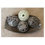 Decorative Balls W/Metal Tray 9ï¿½ï¿½x13.5ï¿½ï¿½