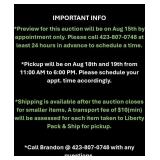 AUCTION INFO