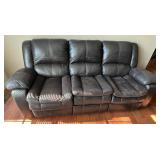 Brown Reclining Sofa W/Plush Seats 92ï¿½ï¿½x31ï¿½ï¿½x39ï¿½ï¿½