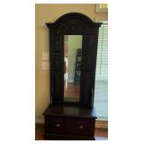 Vtg Wooden Hall Tree W/Mirror 33ï¿½ï¿½x17.5ï¿½ï¿½x72.5ï¿½ï¿½