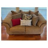 Vtg Suede-Style Loveseat W/Pillows58ï¿½ï¿½x36ï¿½ï¿½x33ï¿½ï¿½
