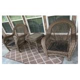 Vtg Wicker Chairs/Table