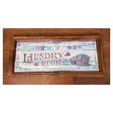 Vtg Wooden Laundry Room Sign