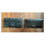 Vtg Coach Sstyle Black Leather Wallets