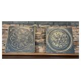 Two Vtg Metal Wall Panels