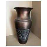 Copper Finish Embossed Flower Vase