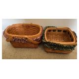 Vtg Wicker Baskets with Liners